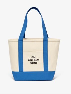 The New York Times Stacked Logo Mini Canvas Tote 10.5 x 9.5 inches